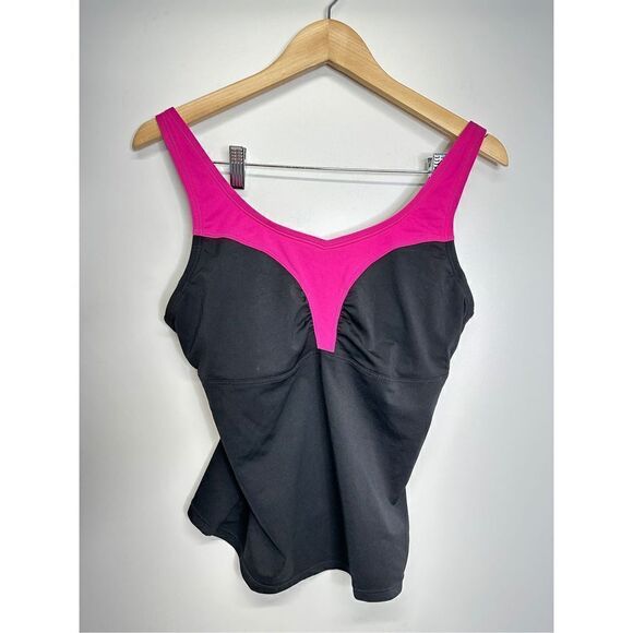 Speedo Fitness‎ Hydro Bra Tankini Pink/Black Size 10 - Picture 1 of 5